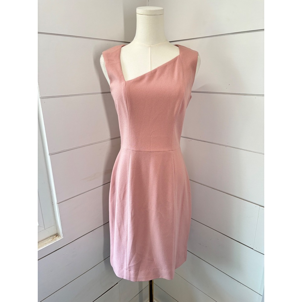 Dress The Population Sheath Dress Women Medium Pink Asymmetrical Career Office